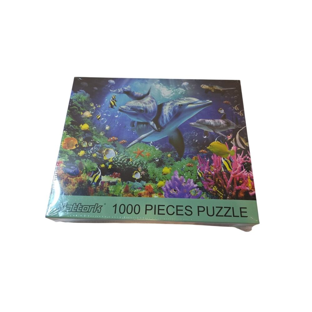 Nattork 1000 Piece Jigsaw Puzzle 27 X 20" Dolphins Ocean Fish 111032